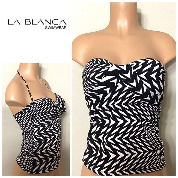 New La Blanca geometric tankini top. Retails $79. Size 6 - Picture 1 of 9